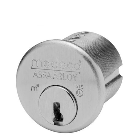 Medeco MEDECO:BiAxial 1" Mortise Cylinder - Silver 10T0100-26-DLT-ZO1